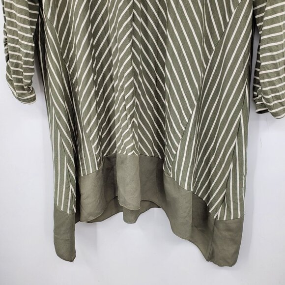 Chico's Fresh Striped Green and White Women's Blouse Top Shirt Large - Picture 6 of 10
